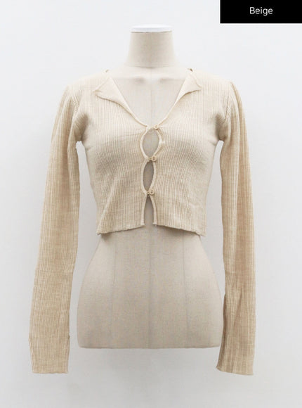 Cropped Long Sleeve Cardigan CF317