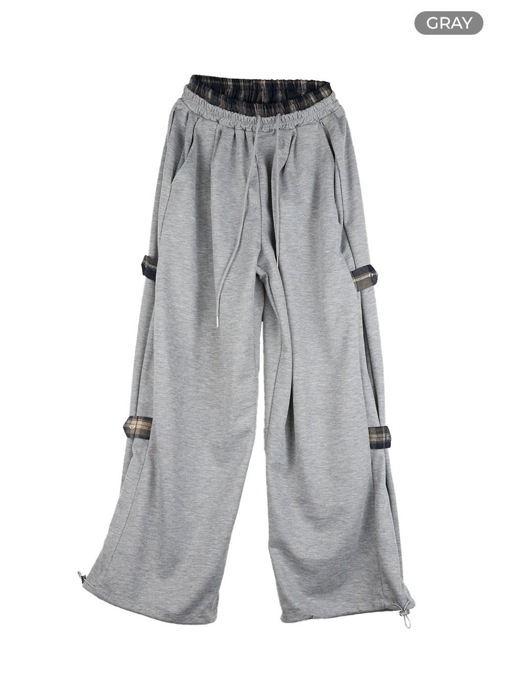 side-buckle-oversized-sweatpants-cg423 / Gray