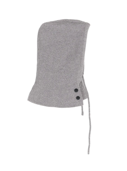 knit-button-balaclava-cd509 / Gray
