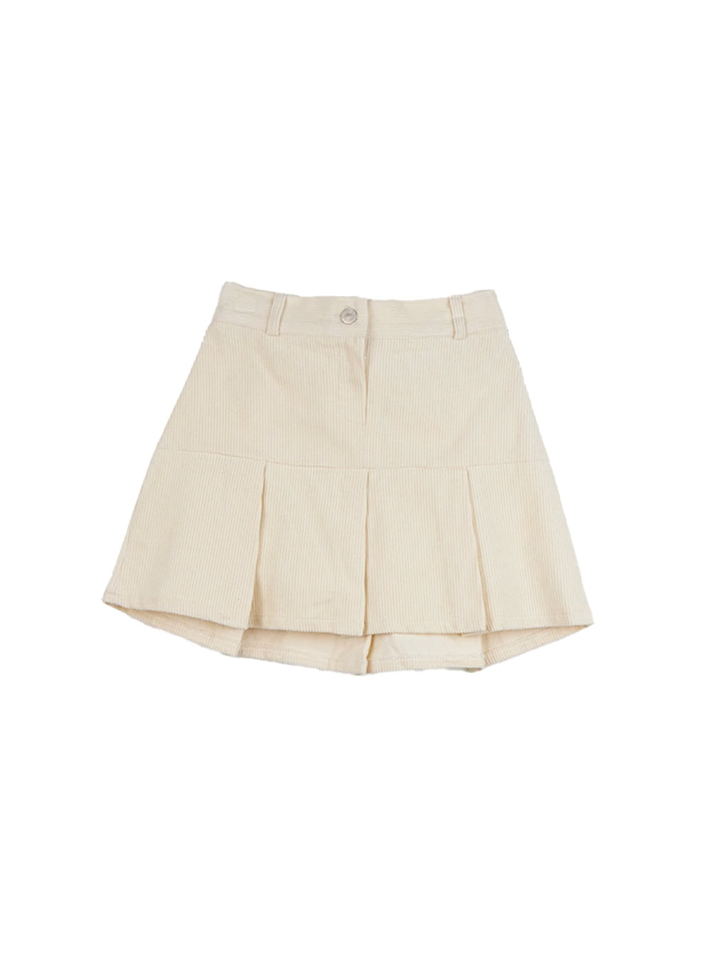 corduroy-pleated-mini-skirt-cd419 / Light beige