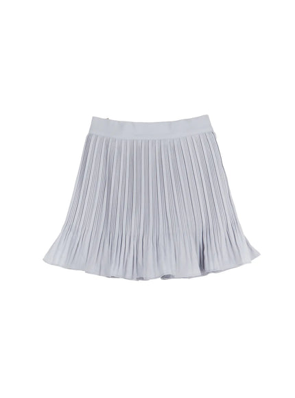 pleated-flare-mini-skirt-f502 / Light blue