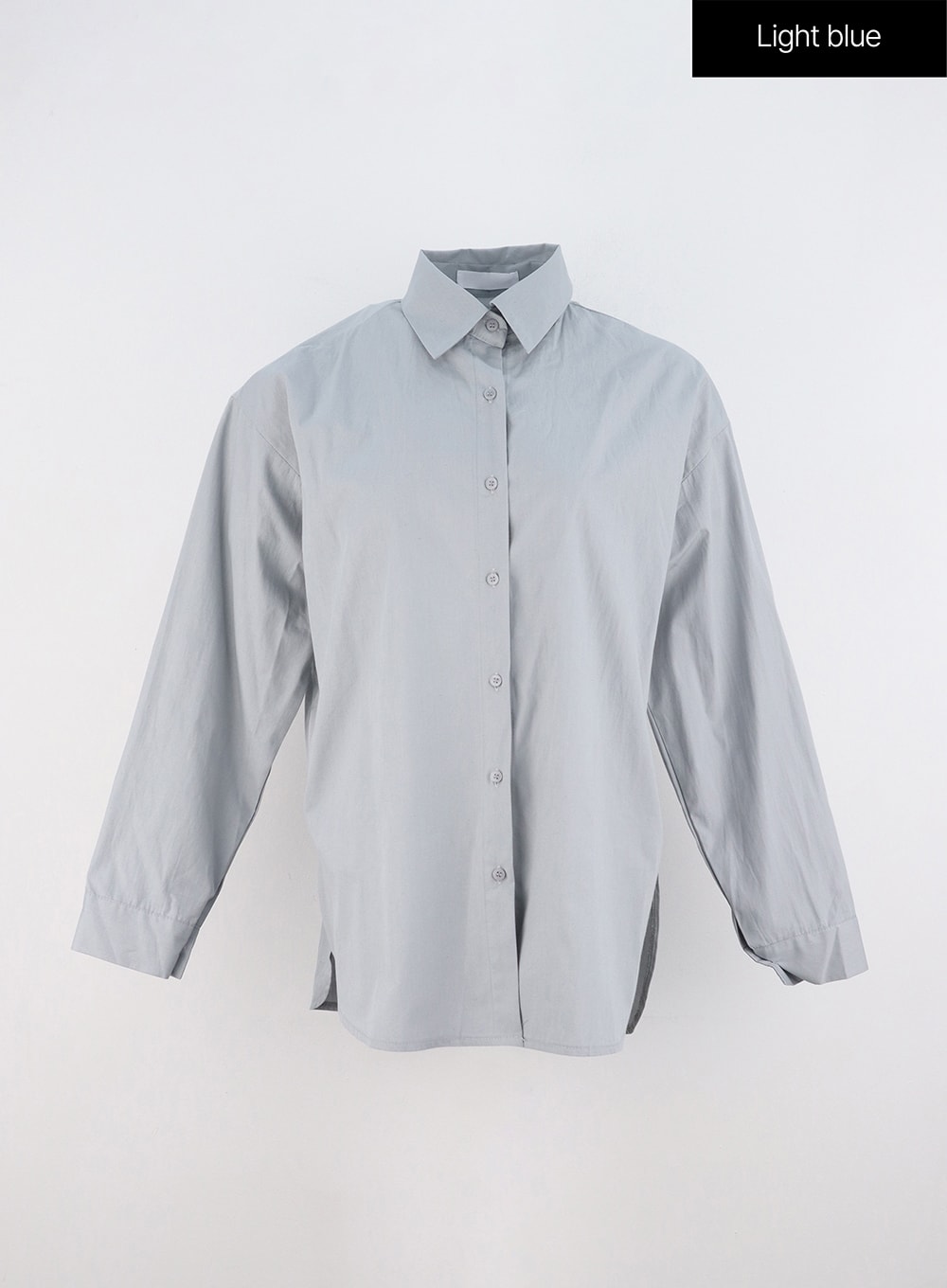 cotton-buttoned-loose-fit-shirt-oo323 / Light blue