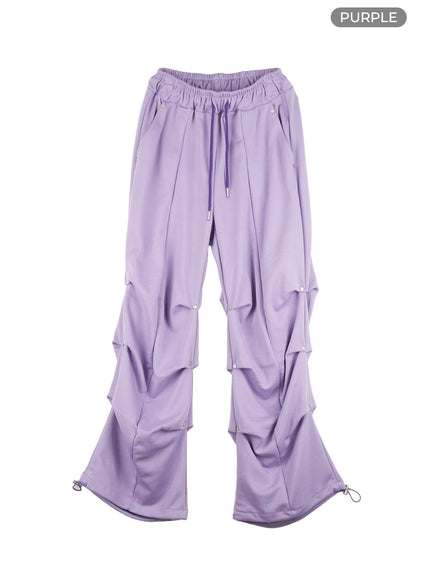 cotton-pintuck-banded-sweatpants-cs405 / Purple