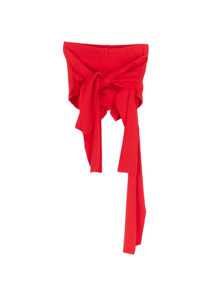 double-ribbon-layered-shorts-cm525 / Red
