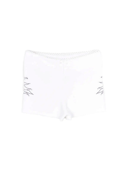 angel-wing-graphic-shorts-cy521 / White