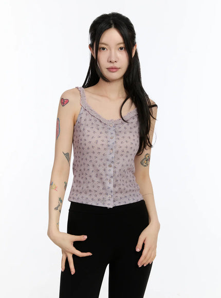 floral-ruffle-trim-tank-ca507