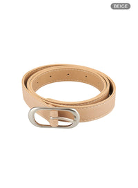 oval-buckle-belt-ou411 / Beige