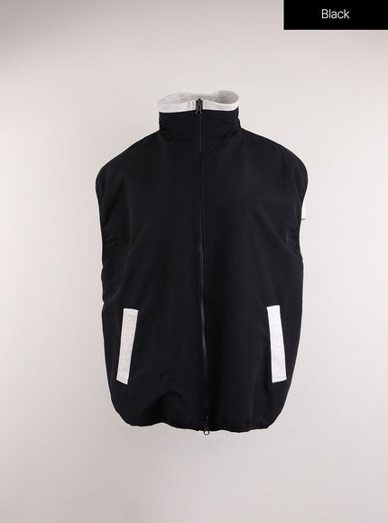 reversible-zip-up-vest-unisex-cj412 / Black