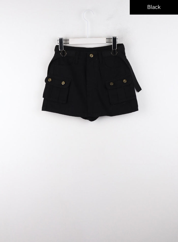cargo-belted-mini-skirt-cd321 / Black