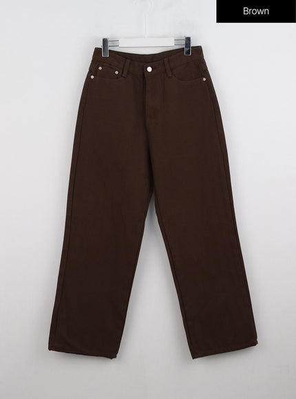 straight-fit-cotton-pants-on329 / Brown