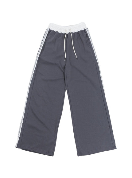 angel-lace-wide-leg-trackpants-ca521 / Dark gray