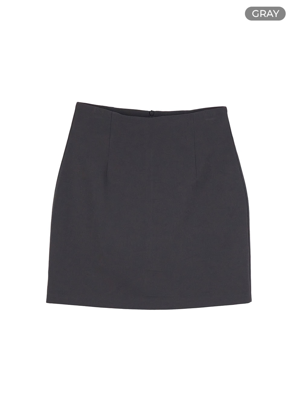 high-waist-solid-mini-skirt-ou413 / Gray