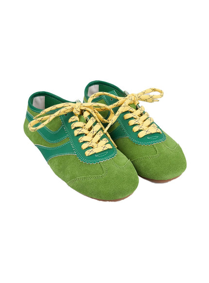 cow-suede-leather-sneakers-cd425 / Green