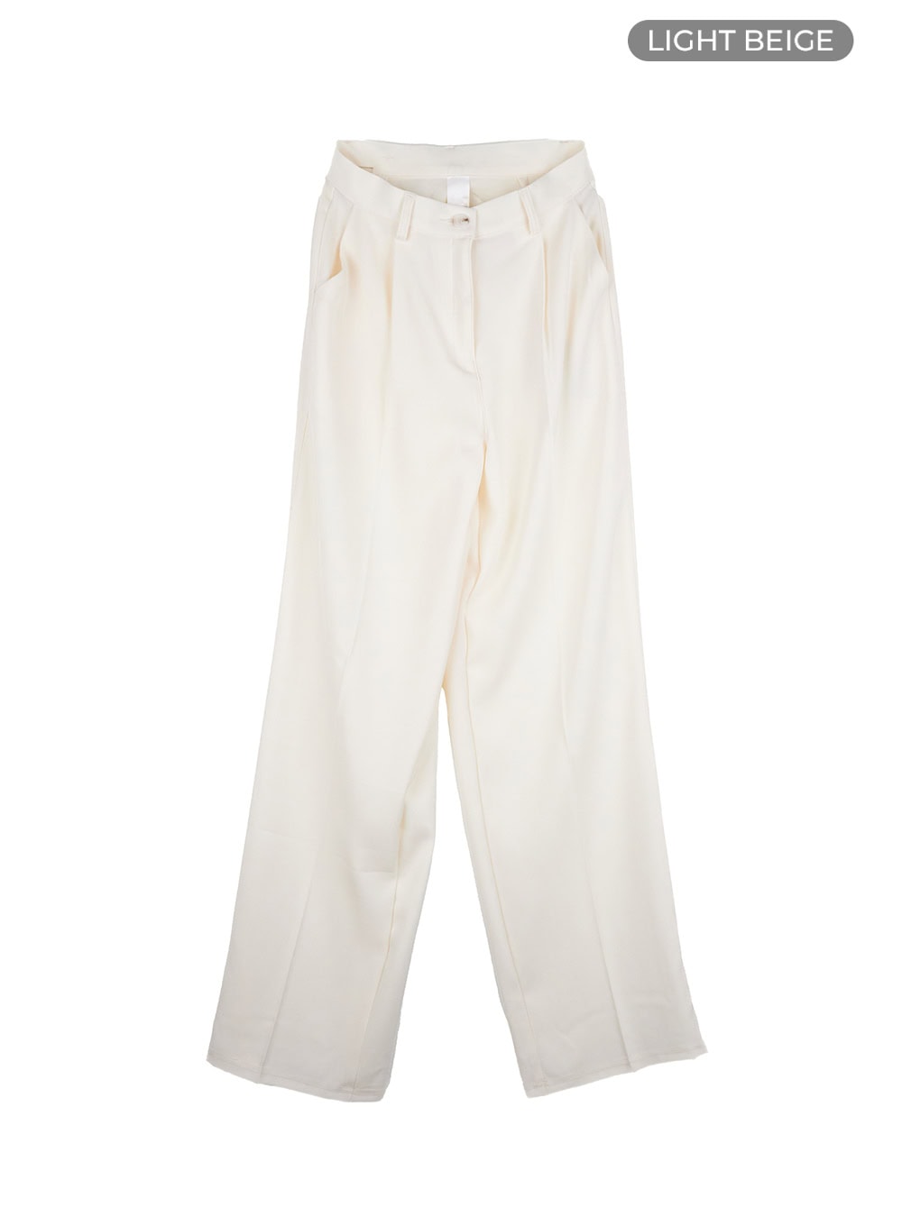 pintuck-straight-trousers-ou411 / Light beige