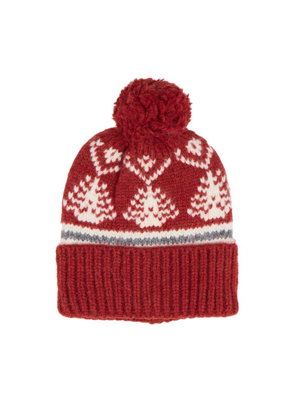 cozy-nordic-knit-beanie-od417 / Red