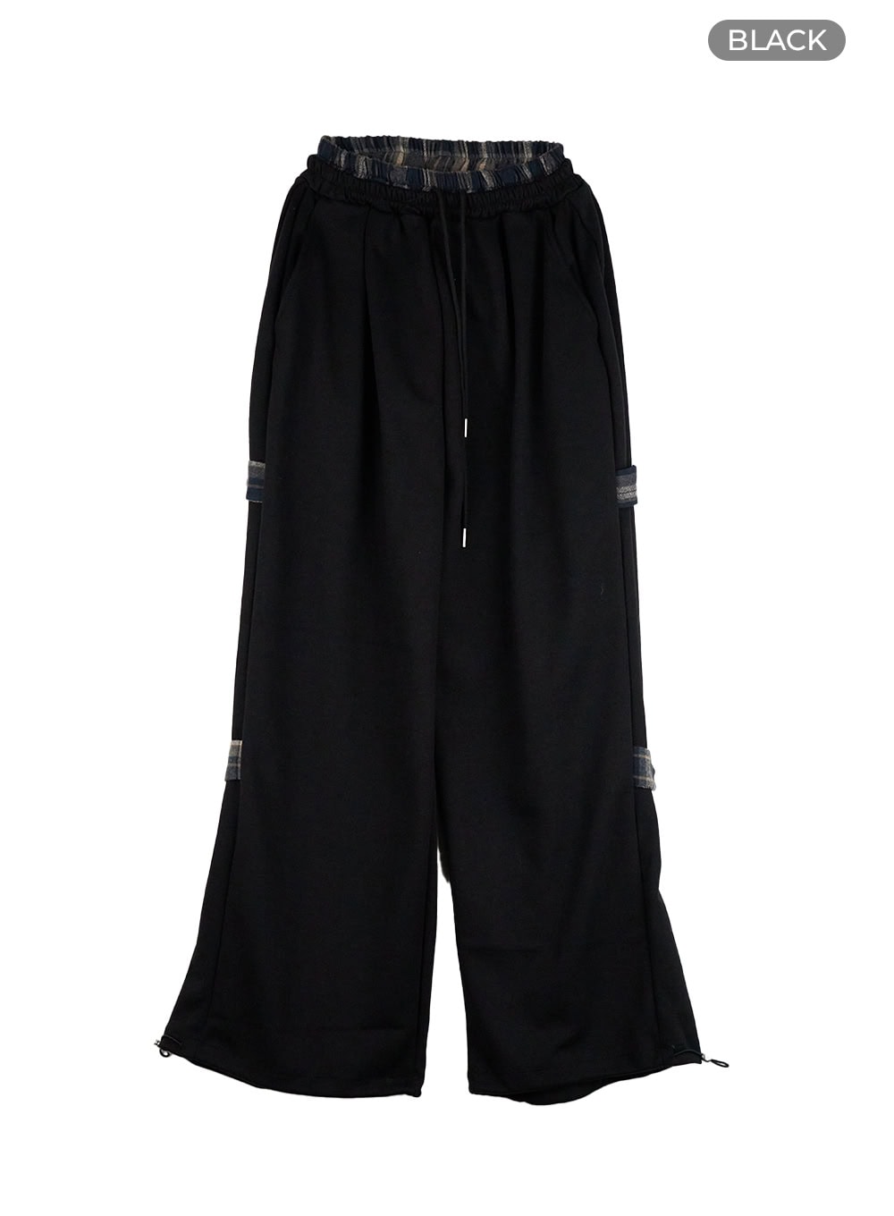 side-buckle-oversized-sweatpants-cg423 / Black