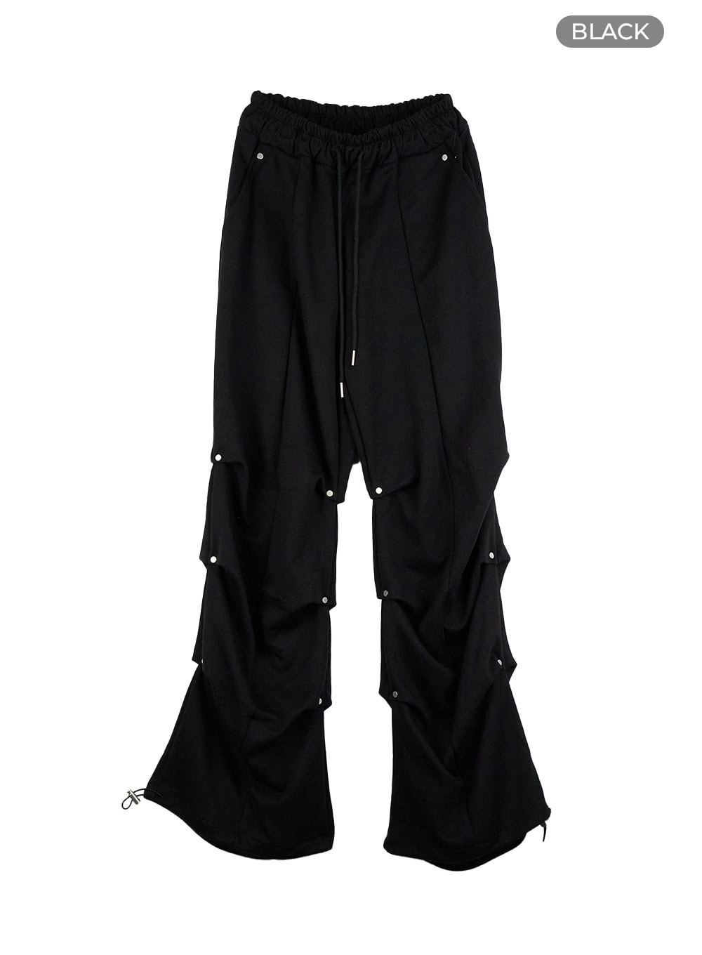 cotton-pintuck-banded-sweatpants-cs405 / Black