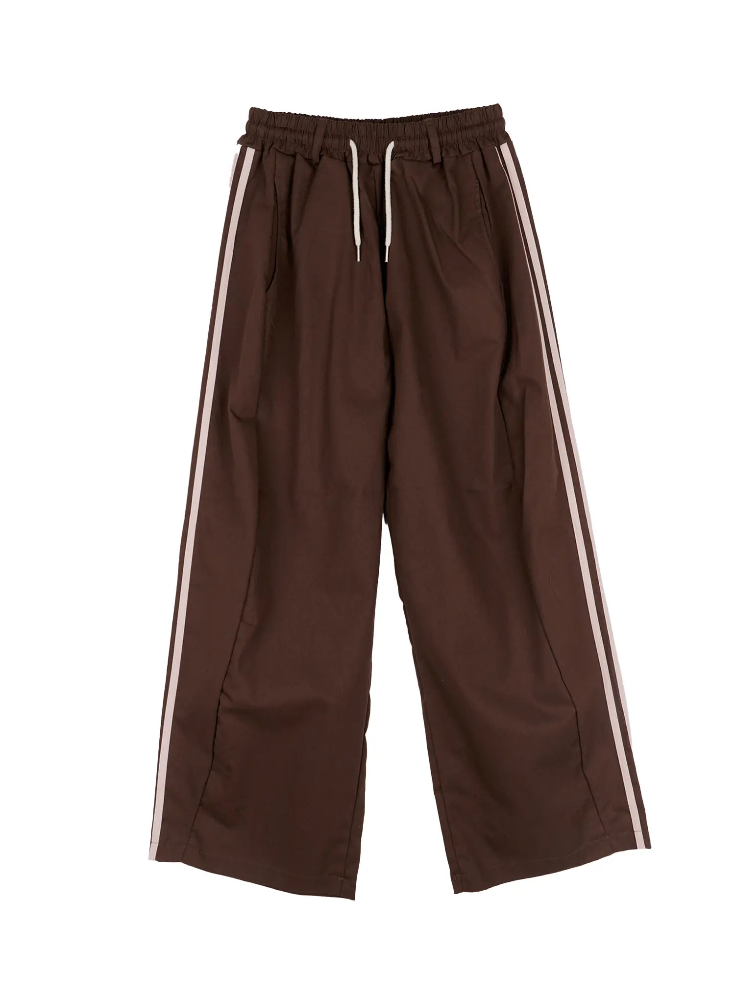double-stripe-wide-cotton-pants-co501 / Brown