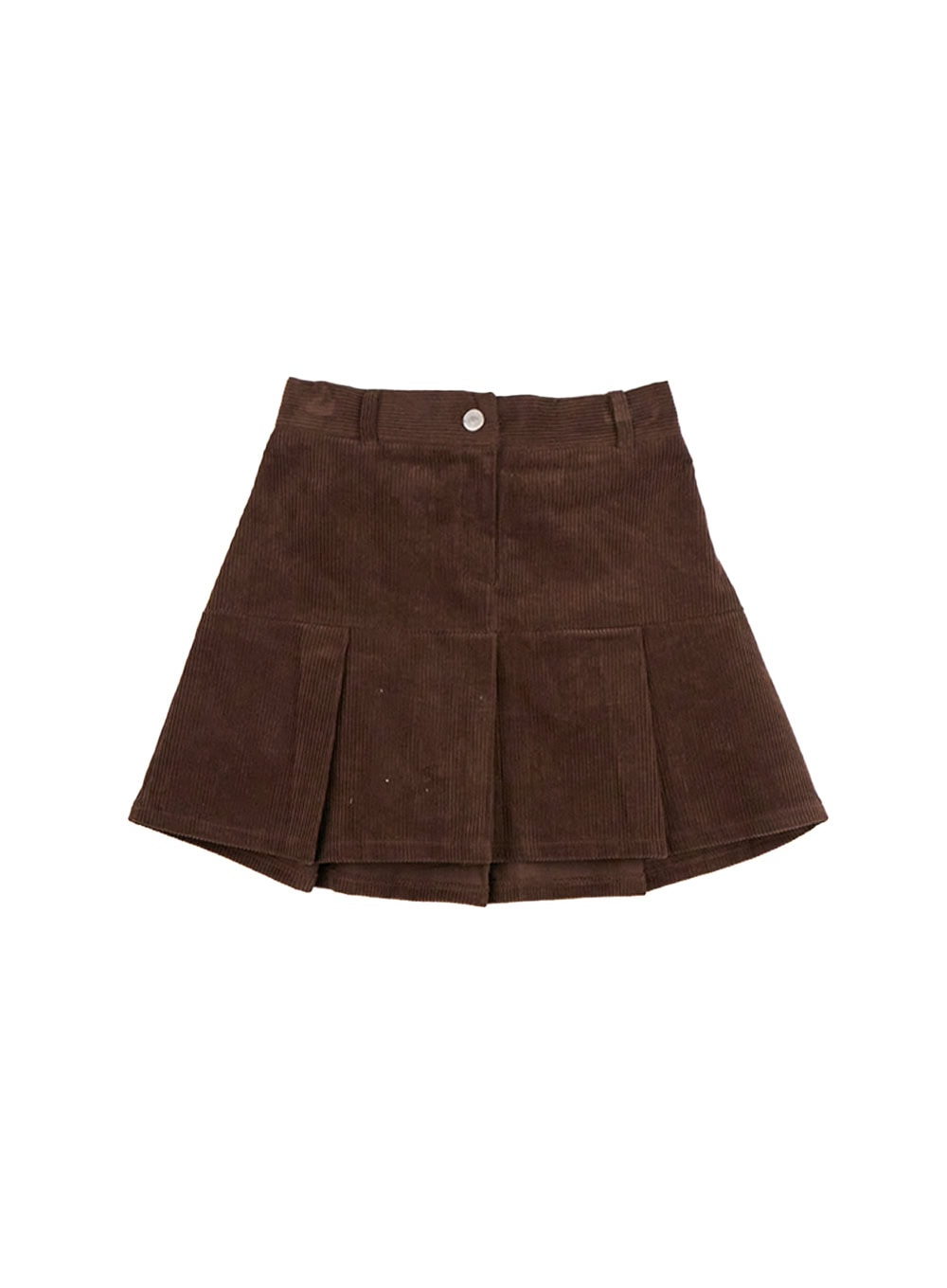 corduroy-pleated-mini-skirt-cd419 / Dark brown