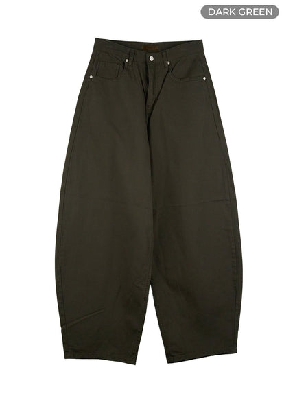 comfy-oversized-cotton-pants-cs420 / Dark green