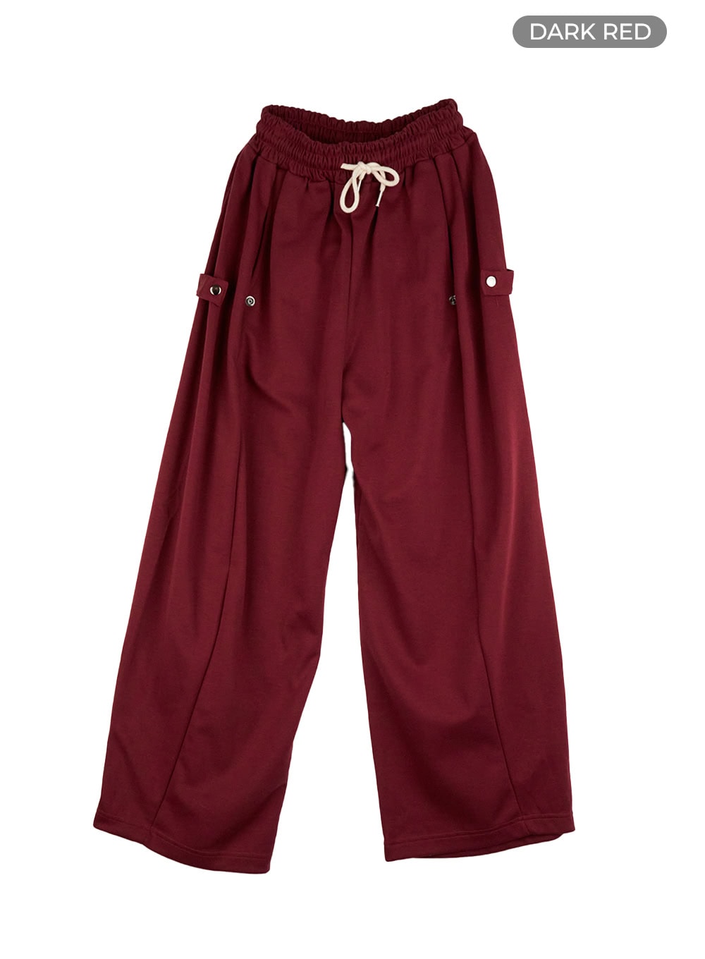 string-banded-pintuck-sweatpants-cg421 / dark red