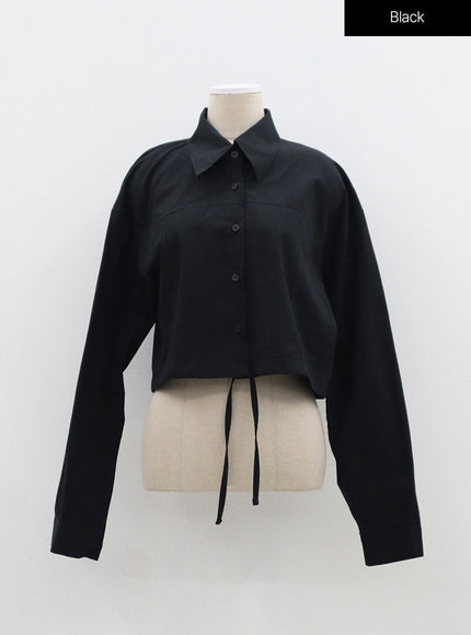 String Detail Cropped Shirt OF310