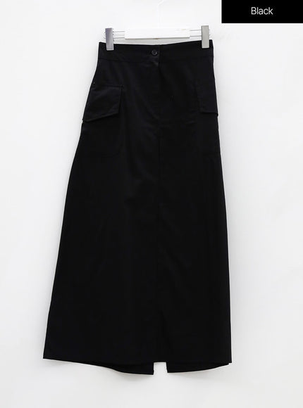 Cargo Wide Fit Long Skirt with Pocket UU1407