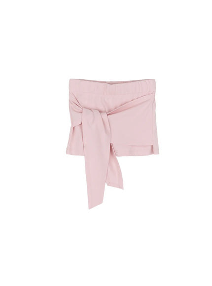 wrap-ribbon-mini-skirt-cg511 / Pink