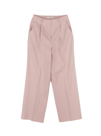 pintuck-tailored-trousers-cs523 / Pink