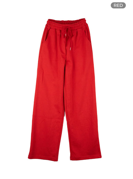 relaxed-fit-banded-cotton-sweatpants-cs426 / Red