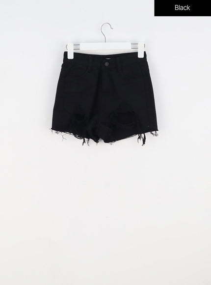 Slim Fit Ripped Shorts BY303