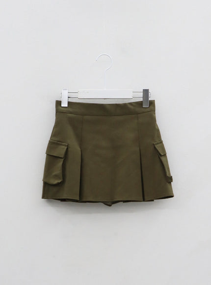 Pleated Cargo Mini Skirt BO13