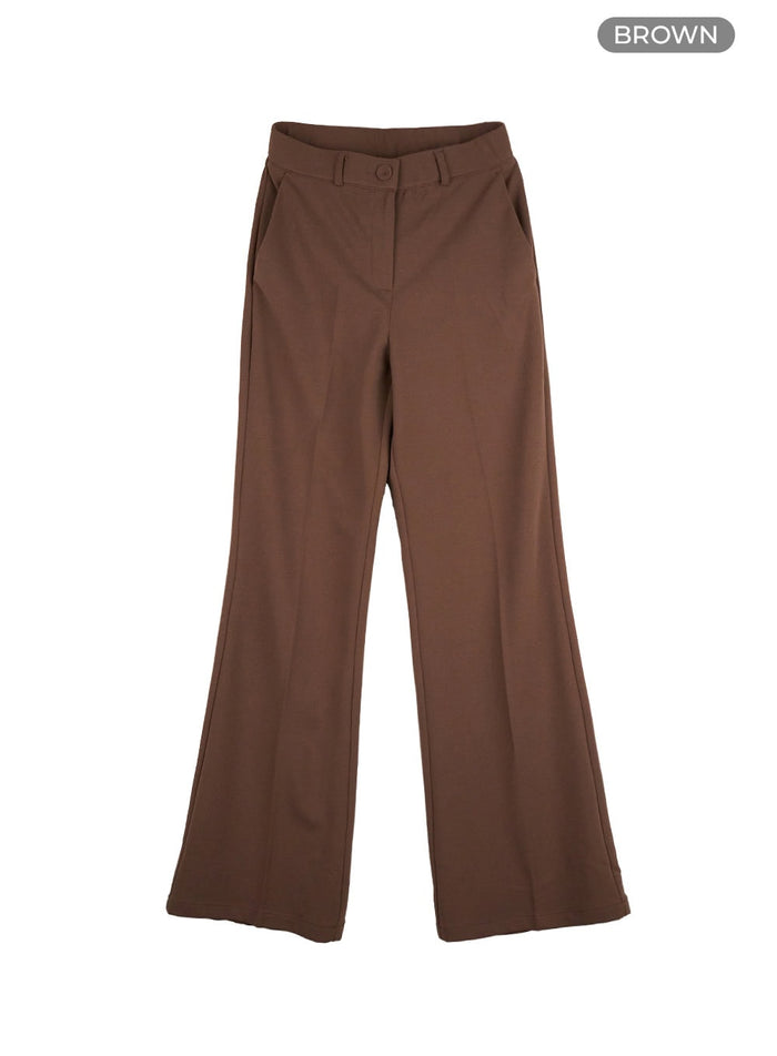 classic-straight-fit-trousers-ou419 / Brown