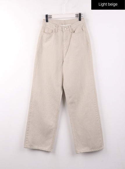 washed-straight-leg-pants-of405 / Light beige