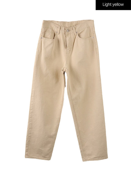 basic-straight-leg-pants-of415 / Light yellow