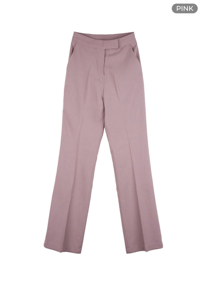 stylish-slim-fit-tailored-pants-oo429 / Pink