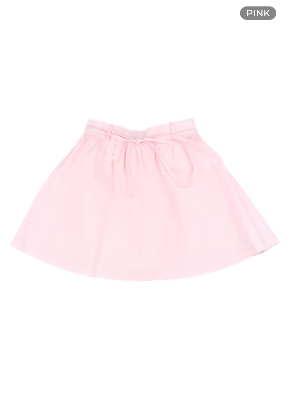 semi-shirred-cotton-mini-skirt-om420 / Pink