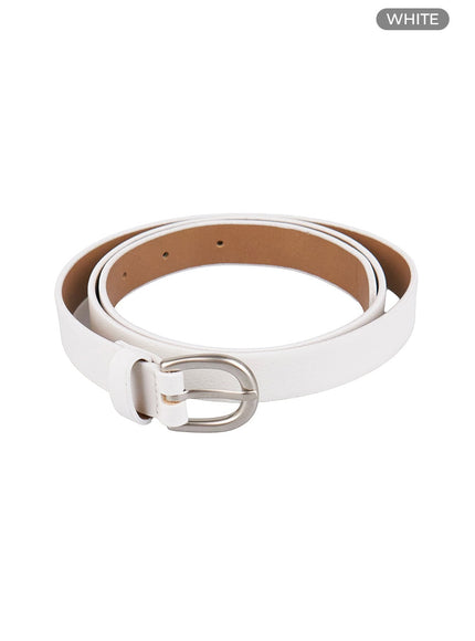 classic-thin-buckle-belt-oo416 / White