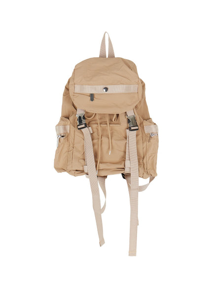 lightweight-ribbon-buckle-backpack-ca529 / Beige