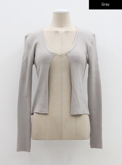 Ribbed Knit Cardigan CM303