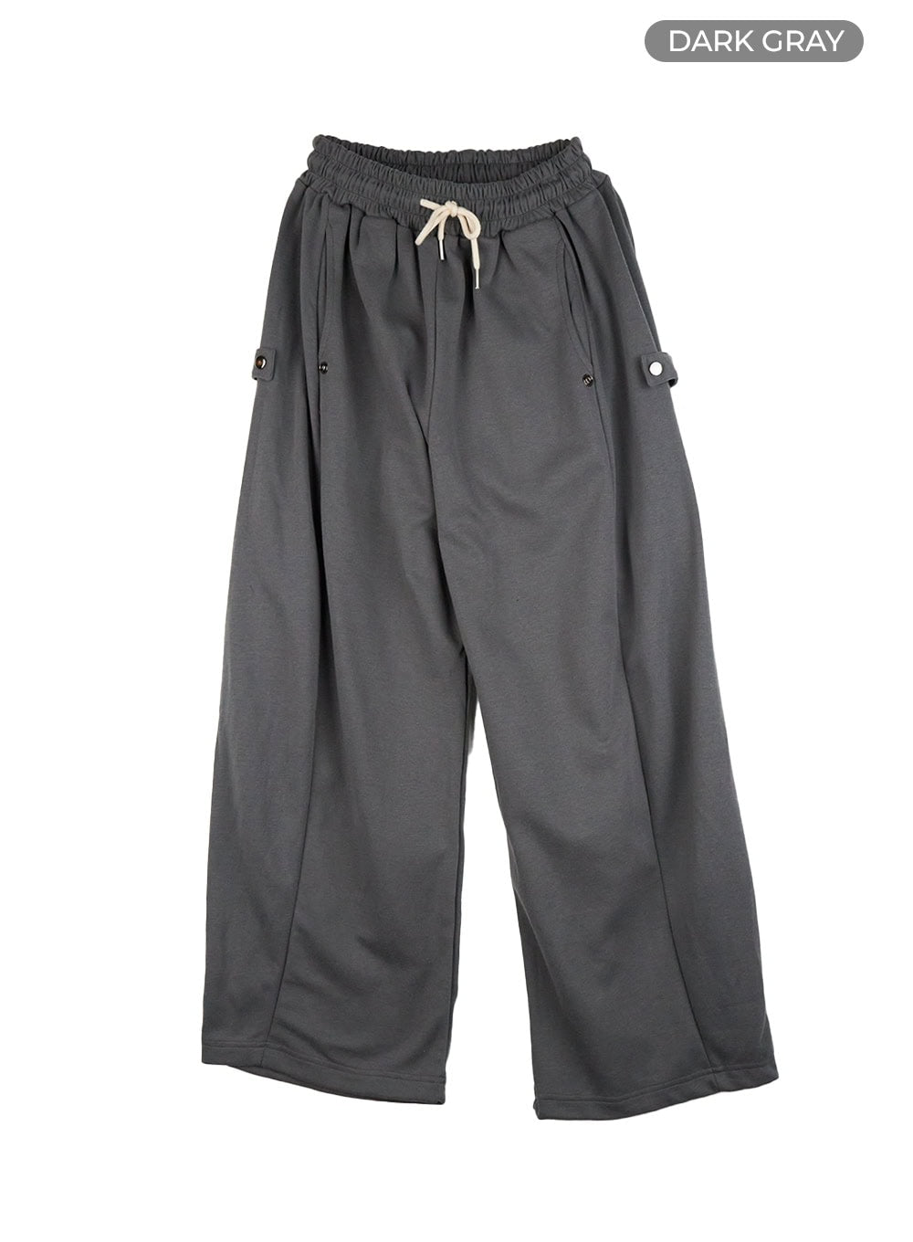 string-banded-pintuck-sweatpants-cg421 / Dark gray