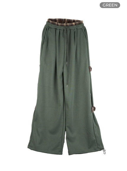 side-buckle-oversized-sweatpants-cg423 / Green