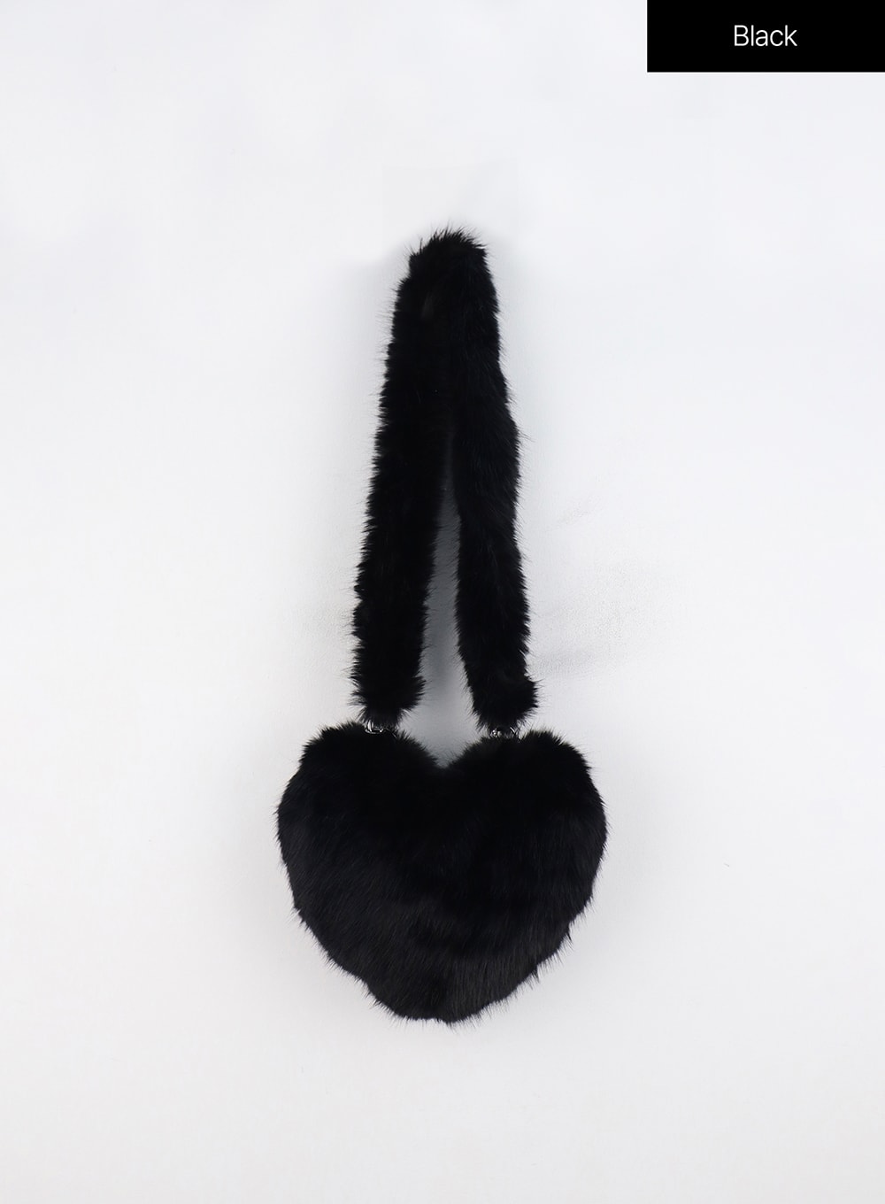 soft-faux-fur-crossbody-bag-in317 / Black