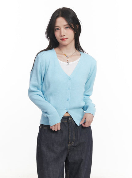 v-neck-cropped-cardigan-ca510 / Light blue