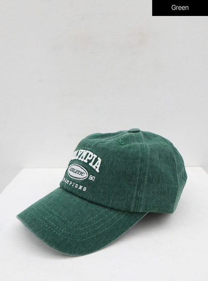 Olympia Lettering Print Baseball Cap ON09