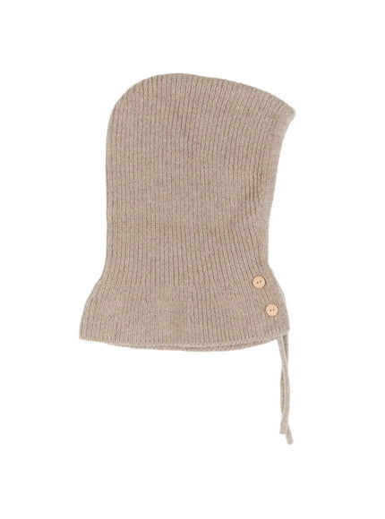 knit-button-balaclava-cd509 / Beige