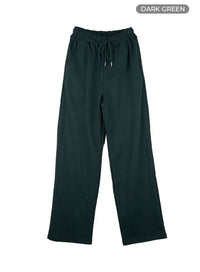 relaxed-fit-banded-cotton-sweatpants-cs426 / Dark green