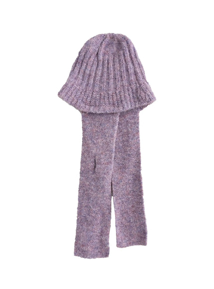 warm-balaclava-scarf-set-cn504 / Purple