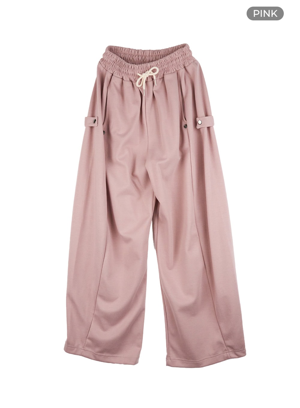 string-banded-pintuck-sweatpants-cg421 / Pink