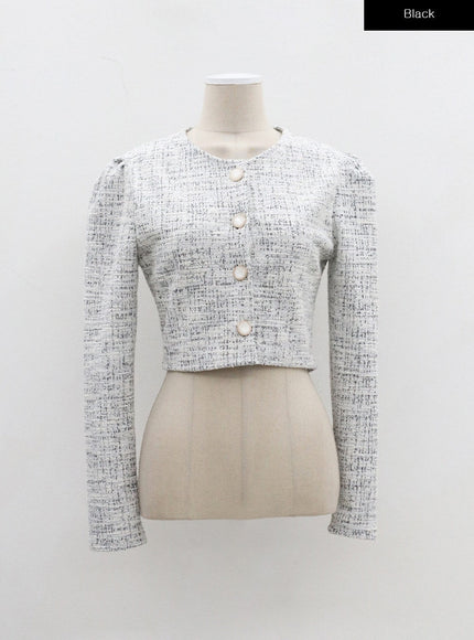 Ensemble cardigan court et short en tweed BF301